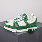 LV Trainers Monogram Denim Green