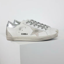 Load image into Gallery viewer, Golden Goose Super-Star Suede Star Silver Heel Tab
