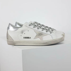 Golden Goose Super-Star Suede Star Silver Heel Tab