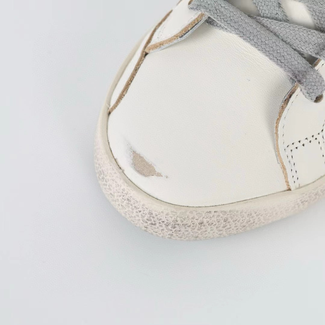 Golden Goose Super-Star Suede Star Silver Heel Tab