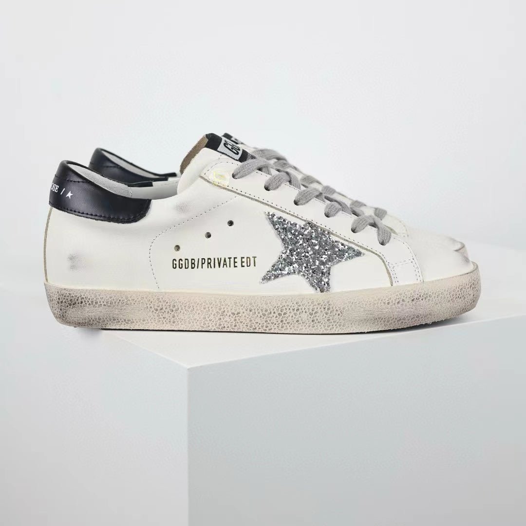 Golden Goose Super-Star Glitter Star Black Heel Tab