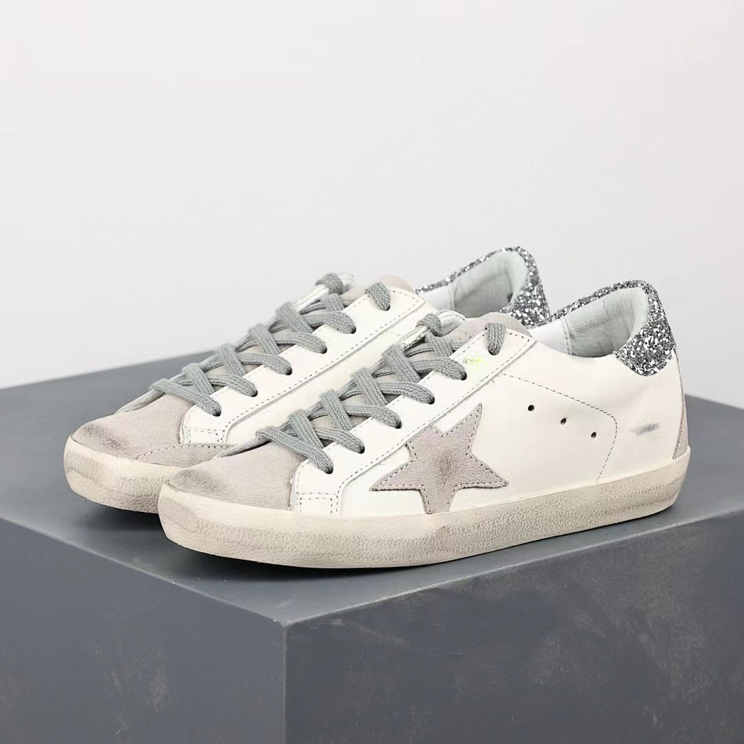 Golden Goose Super-Star Suede Star Glitter Heel Tab