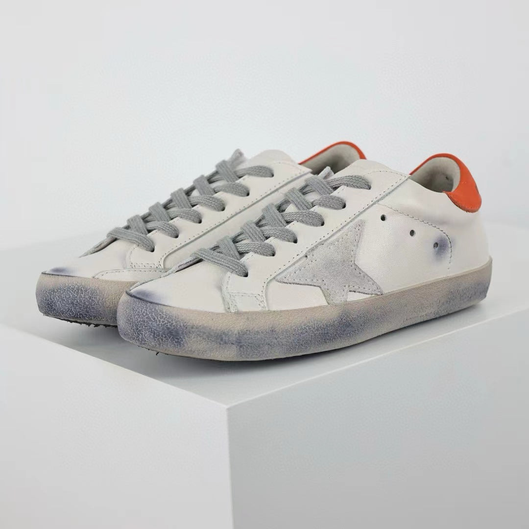 Golden Goose Ball-Star Suede Star Orange Heel Tab