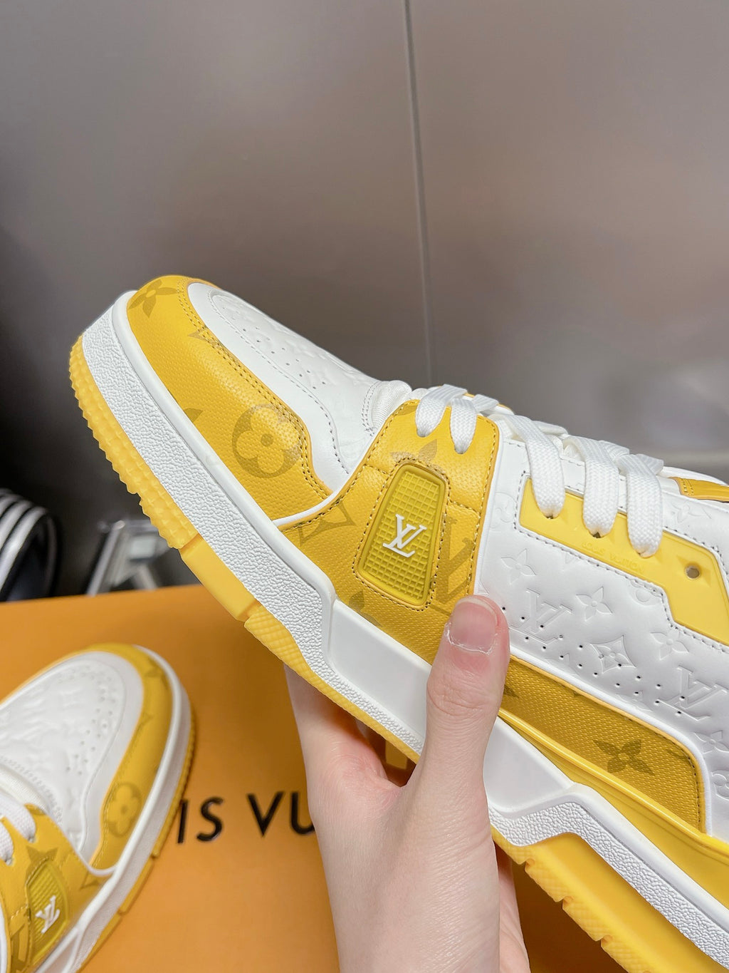 LV Trainers #54 Monogram Denim Yellow