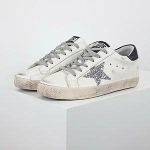 Golden Goose Super-Star Glitter Star Black Heel Tab