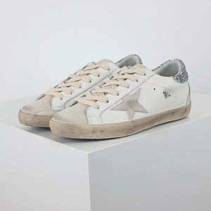 Golden Goose Super-Star Suede Star Glitter Heel Tab