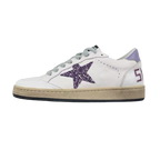 Golden Goose Ball-Star Glitter Star Purple Heel Tab