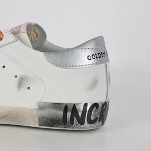 Golden Goose Ball-Star Glitter Silver Star Silver Heel Tab