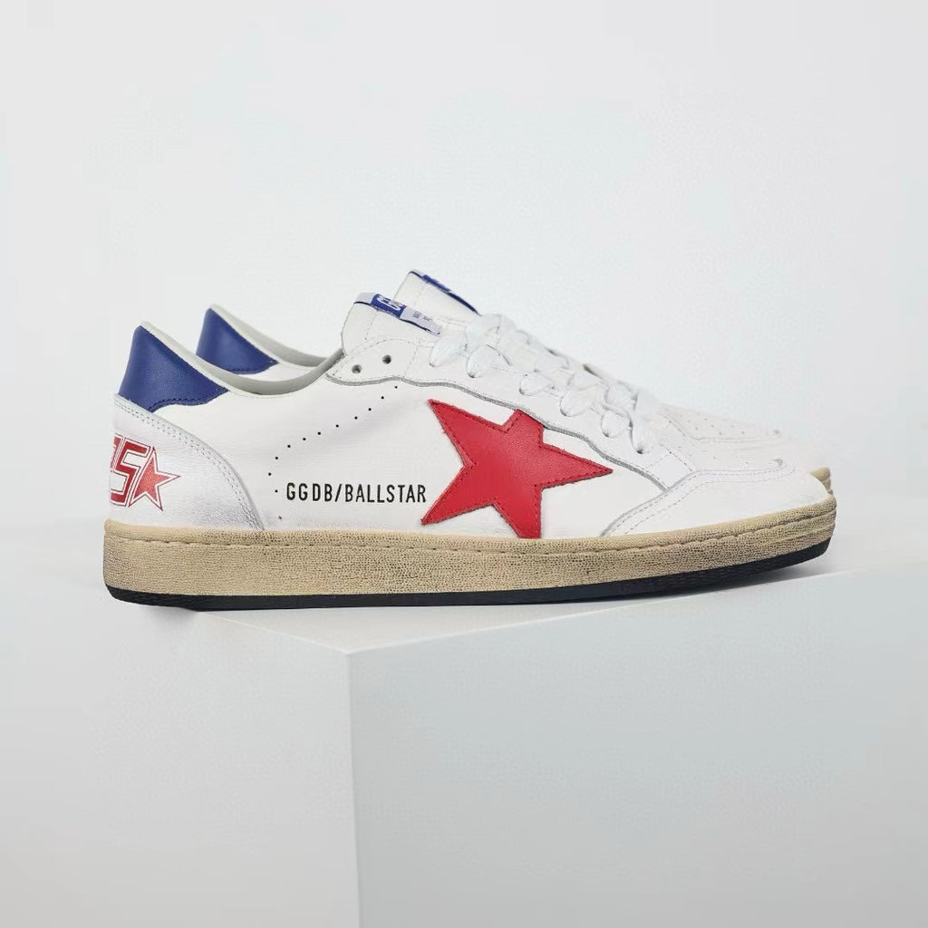 Golden Goose Ball-Star Red Star Blue Heel Tab