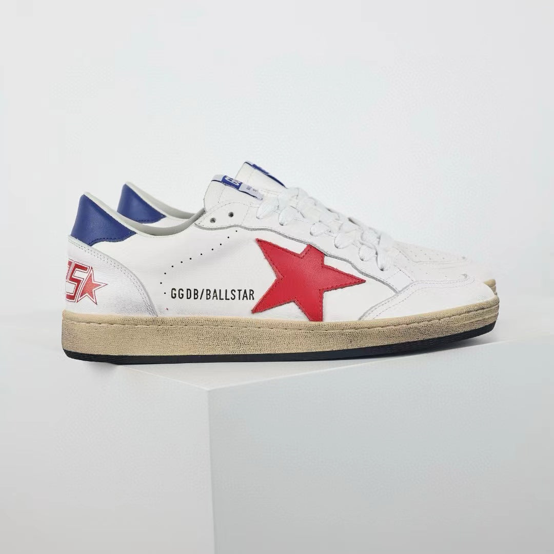 Golden Goose Ball-Star Red Star Blue Heel Tab