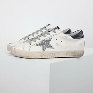 Golden Goose Super-Star Glitter Star Black Heel Tab