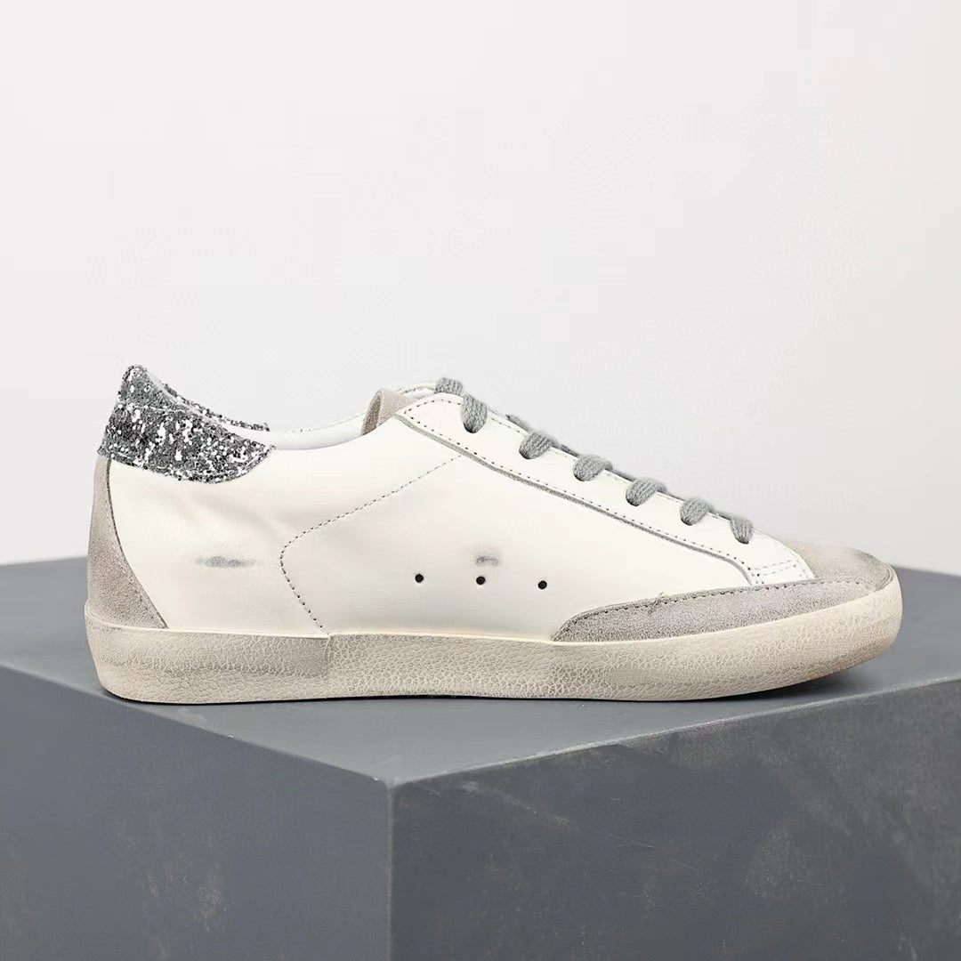 Golden Goose Super-Star Suede Star Glitter Heel Tab