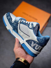 Load image into Gallery viewer, LV Trainers Velcro Strap Monogram Denim Blue
