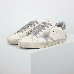 Golden Goose Super-Star Suede Star Silver Heel Tab