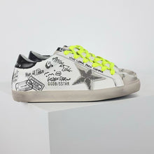 Load image into Gallery viewer, Golden Goose Super-Star Graffiti Suede Silver Star Black Heel Tab
