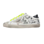 Golden Goose Super-Star Graffiti Suede Silver Star Black Heel Tab