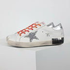 Golden Goose Ball-Star Glitter Silver Star Silver Heel Tab