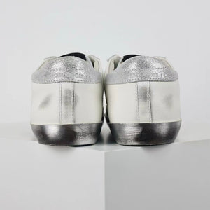 Golden Goose Ball-Star Silver Star Silver Heel Tab Silver Base