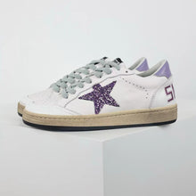 Load image into Gallery viewer, Golden Goose Ball-Star Glitter Star Purple Heel Tab
