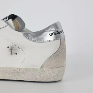 Golden Goose Super-Star Glitter Gold Star Silver Heel Tab