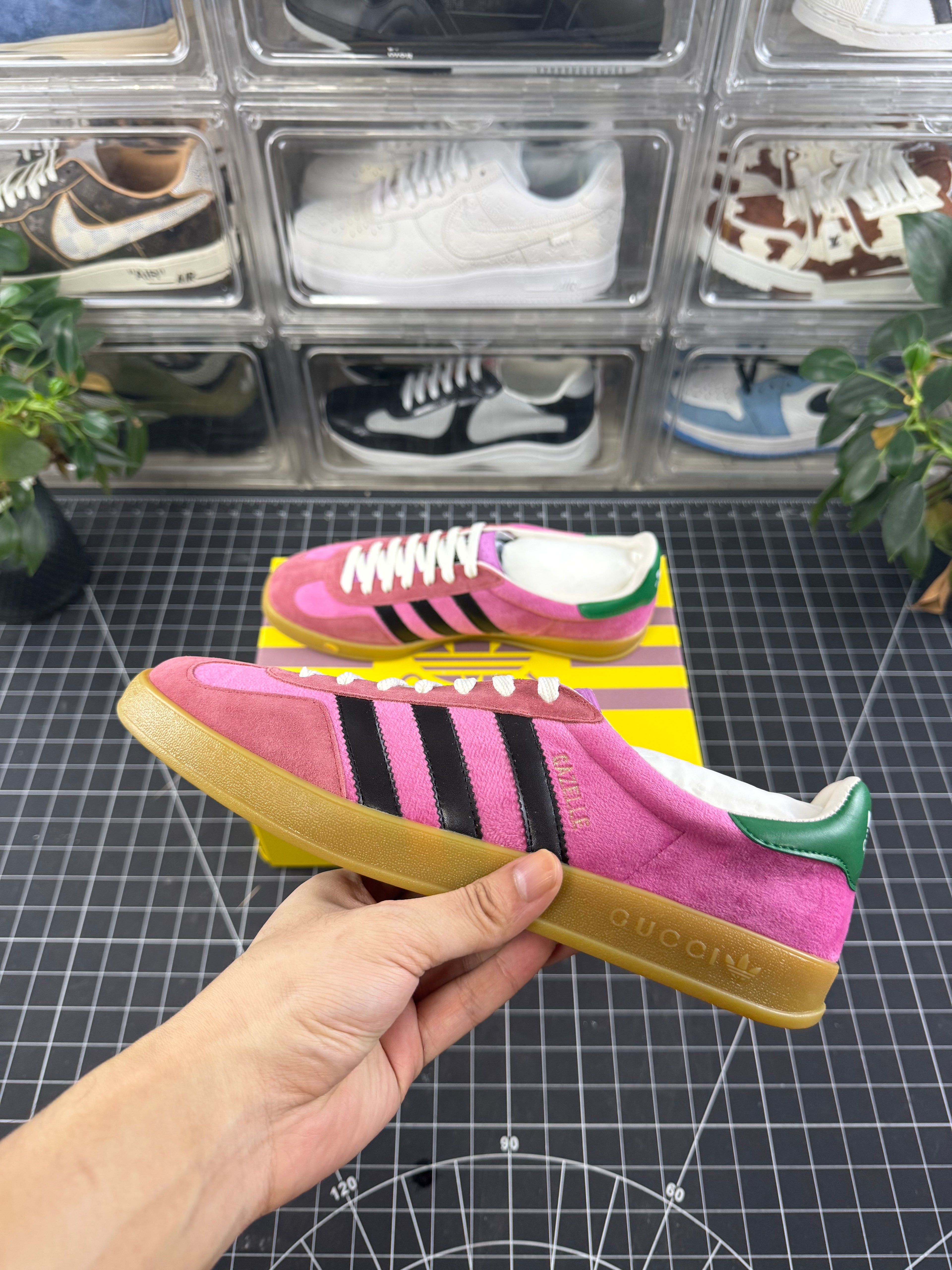 Gucci x Gazelle Pink Velvet