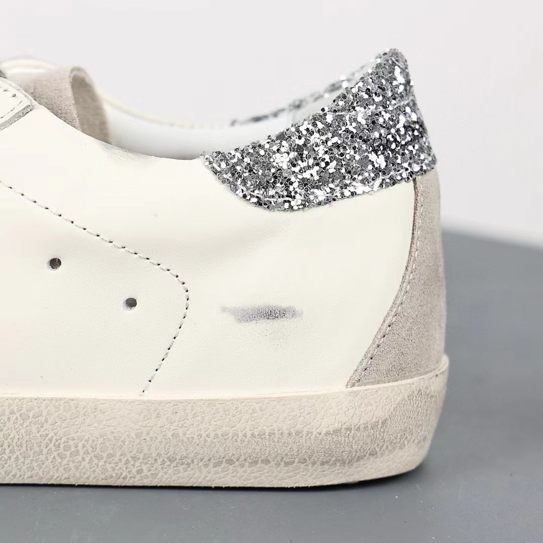 Golden Goose Super-Star Suede Star Glitter Heel Tab