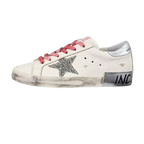 Golden Goose Ball-Star Glitter Star Silver Heel Tab