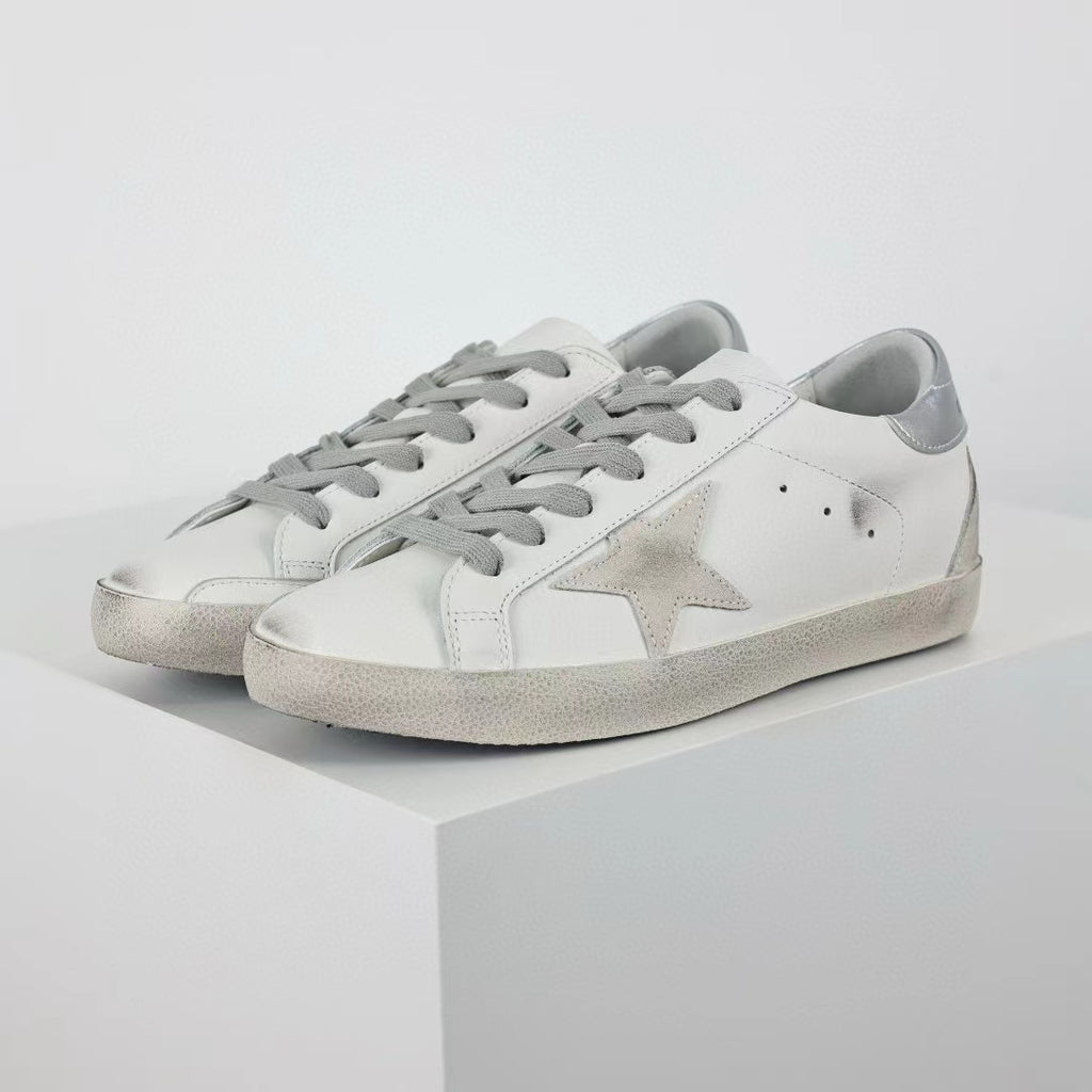 Golden Goose Super-Star Suede Star Silver Heel Tab