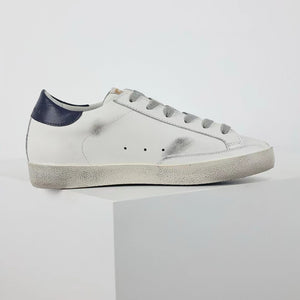 Golden Goose Super-Star Glitter Gold Star Blue Heel Tab