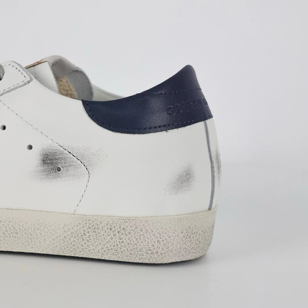 Golden Goose Super-Star Glitter Gold Star Blue Heel Tab