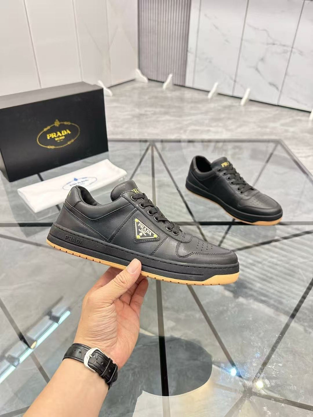 Prada Downtown Black Nappa Leather