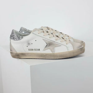 Golden Goose Super-Star Suede Star Glitter Heel Tab