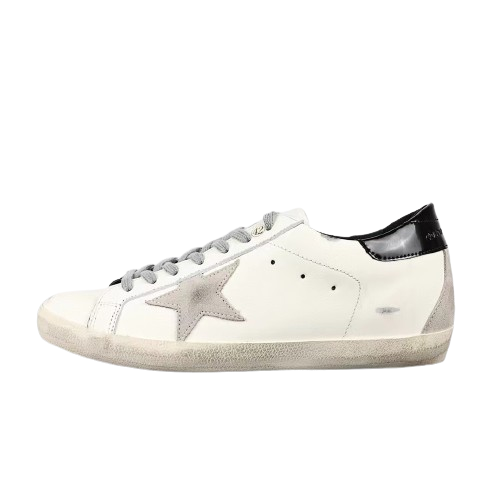 Golden Goose Super-Star Suede Star Black Glossy Heel Tab