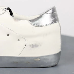 Golden Goose Super-Star Silver Star Silver Heel Tab Silver Sole