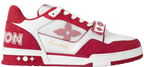LV Trainers Velcro Strap Monogram Denim Red
