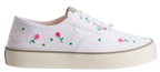 Saltwind Sneaker Doves & Roses Motif on White Cotton