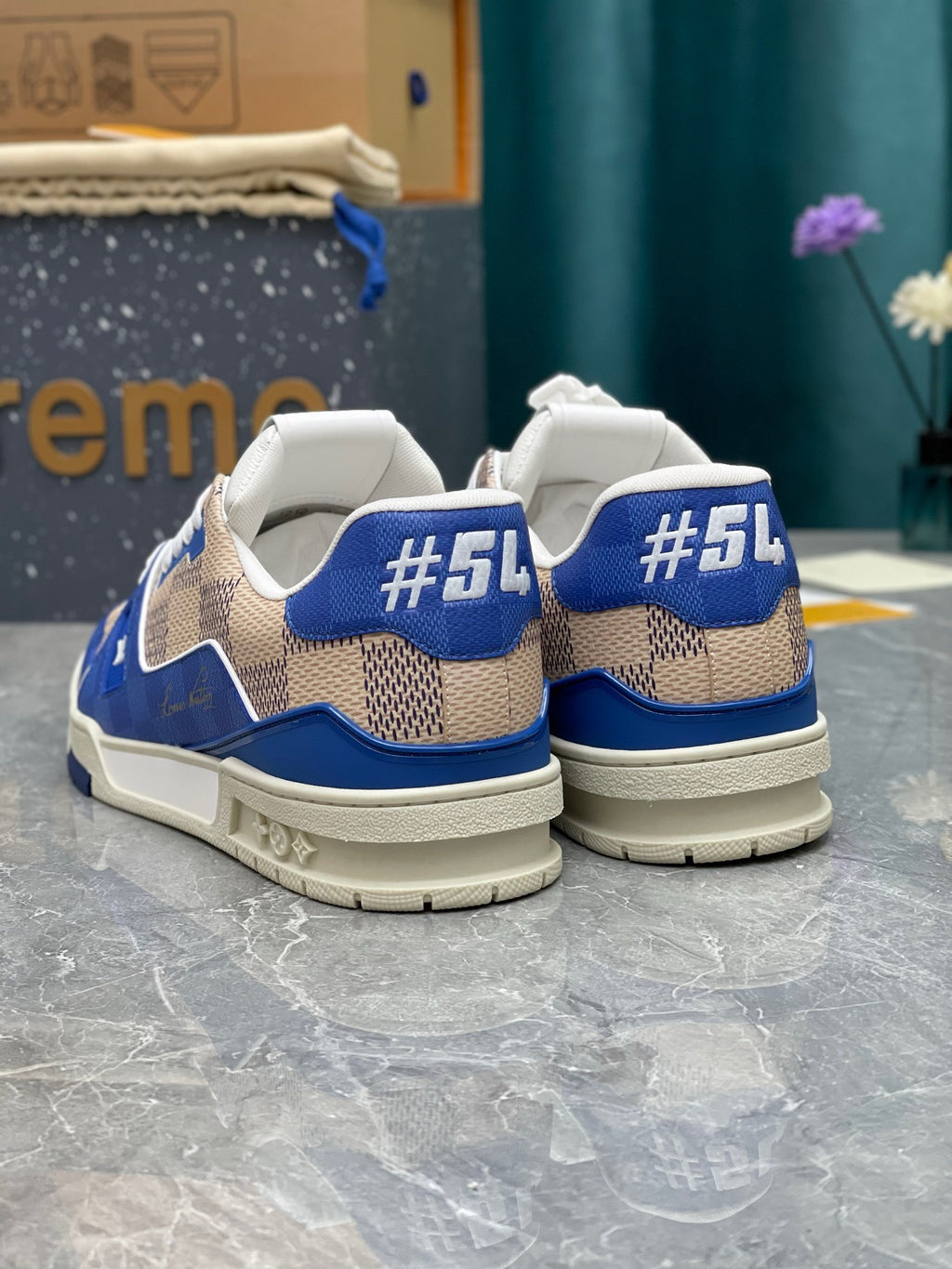 LV Trainers #54 Monogram Blue