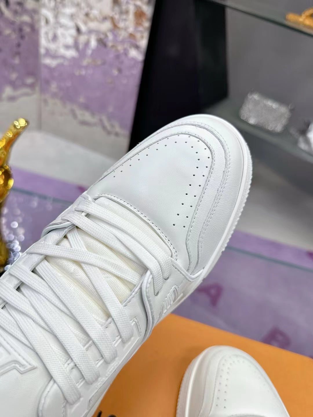 LV Trainers #54 Distressed Sneaker White