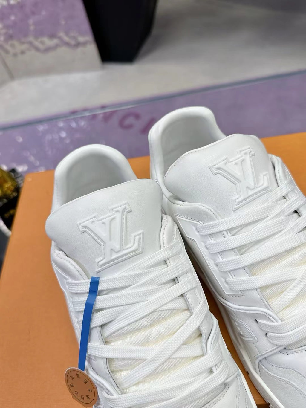 LV Trainers #54 Distressed Sneaker White