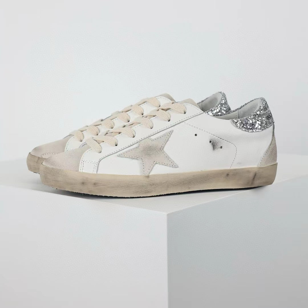 Golden Goose Super-Star Suede Star Glitter Heel Tab