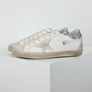 Golden Goose Super-Star Suede Star Glitter Heel Tab