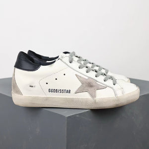 Golden Goose Super-Star Suede Star Black Matte Heel Tab