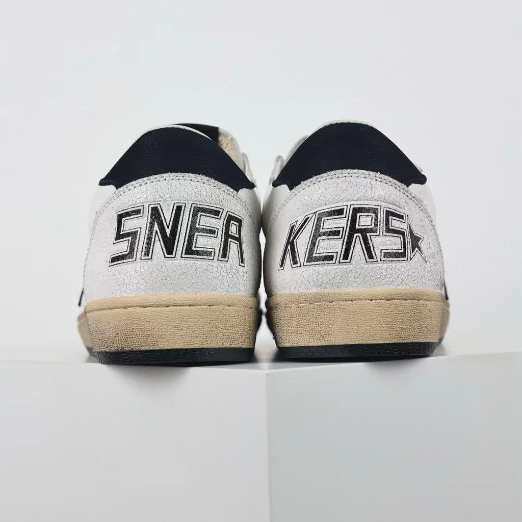 Golden Goose Ball-Star Black Star Black Heel Tab White