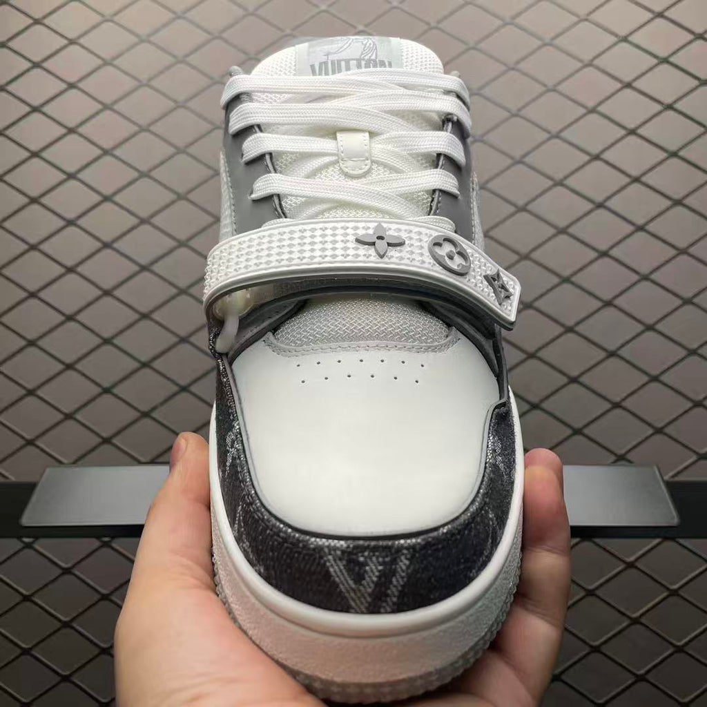 LV Trainers Velcro Denim Grey
