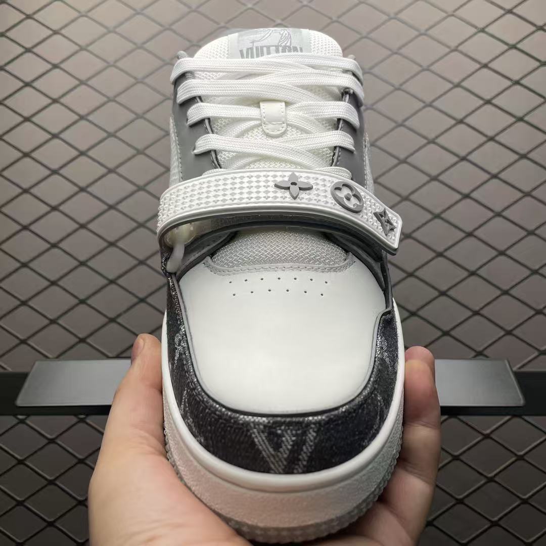 LV Trainers Velcro Denim Grey