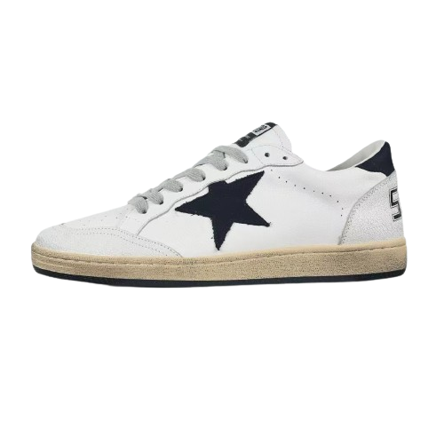 Golden Goose Ball-Star Black Star Black Heel Tab White