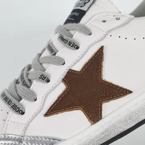 Golden Goose Ball-Star Brown Star Orange Heel Tab