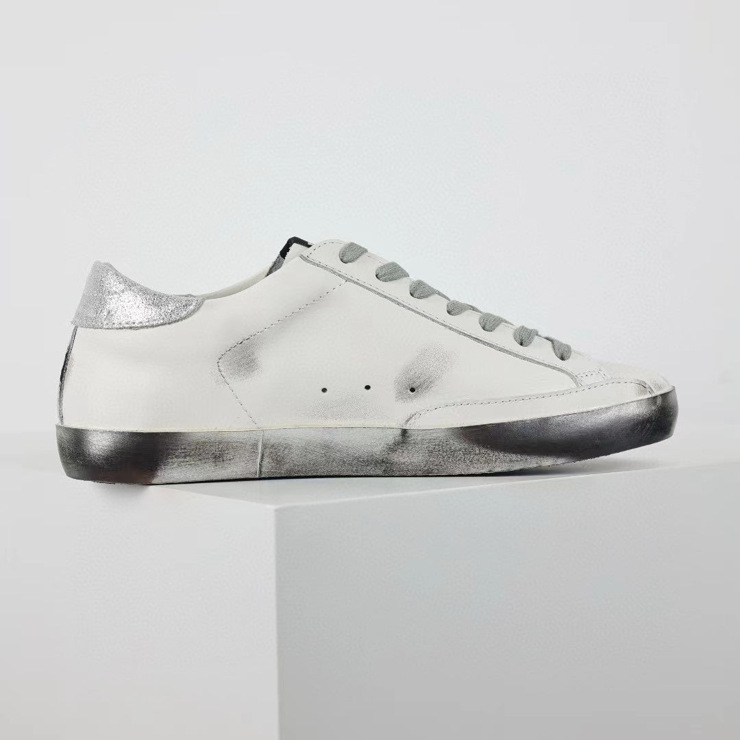Golden Goose Ball-Star Silver Star Silver Heel Tab Silver Base
