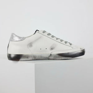 Golden Goose Ball-Star Silver Star Silver Heel Tab Silver Base