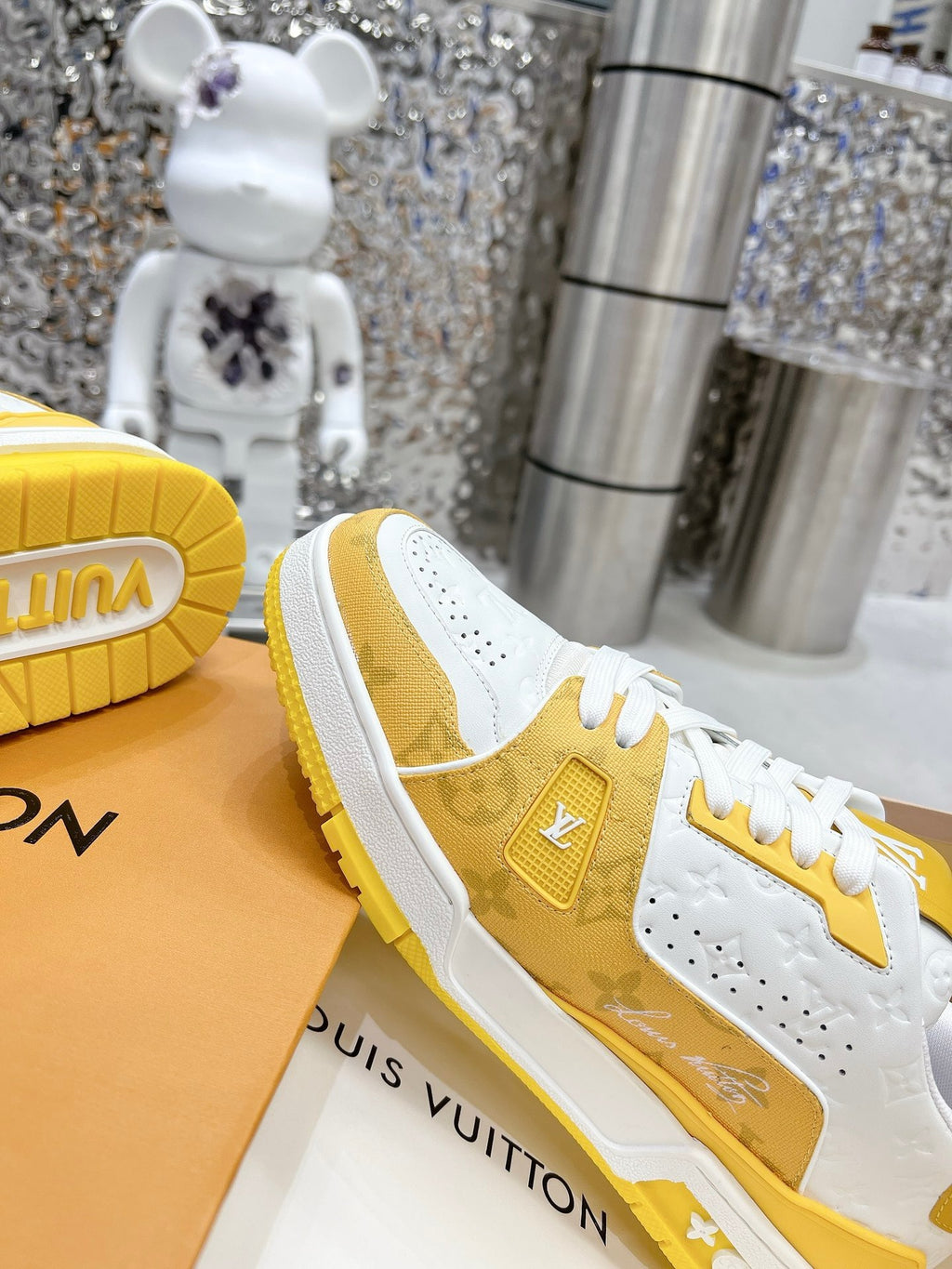 LV Trainers #54 Monogram Denim Yellow